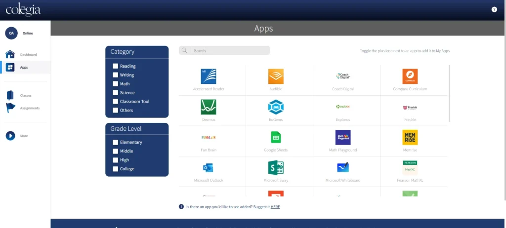 Colēgia Platform Features – From Assignments to Real-Time Messaging 8 Apps