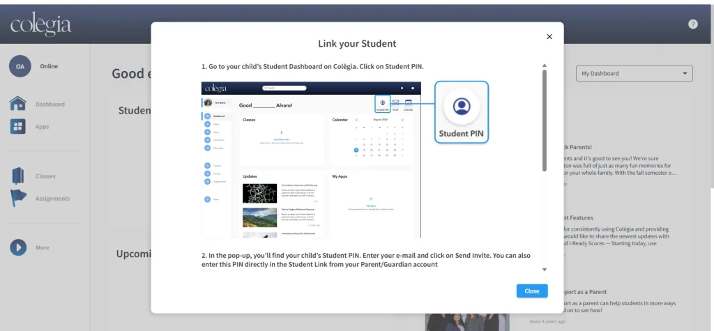 Colēgia Platform Features – From Assignments to Real-Time Messaging 7 Student Pin
